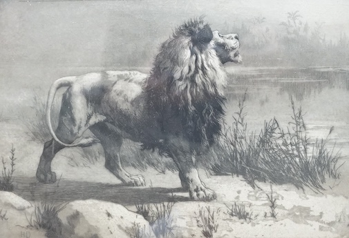 Herbert Dicksee RE (1862-1942), artist's proof 1892, 'The Challenge', signed in pencil, 19 x 26cm. Condition - fair to good
